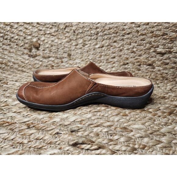 Naturalizer Fanner Slip On Leather Suede Casual Brown Flats Mules Women's 9 M - Picture 7 of 10